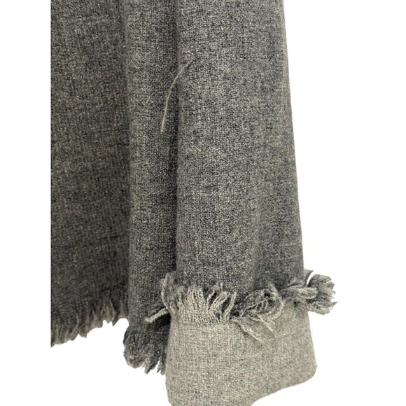 LaFayette 148 Womens Open Wool Blend Jacket Gray Fringe Detail Boxy Size L / XL? - Picture 5 of 11